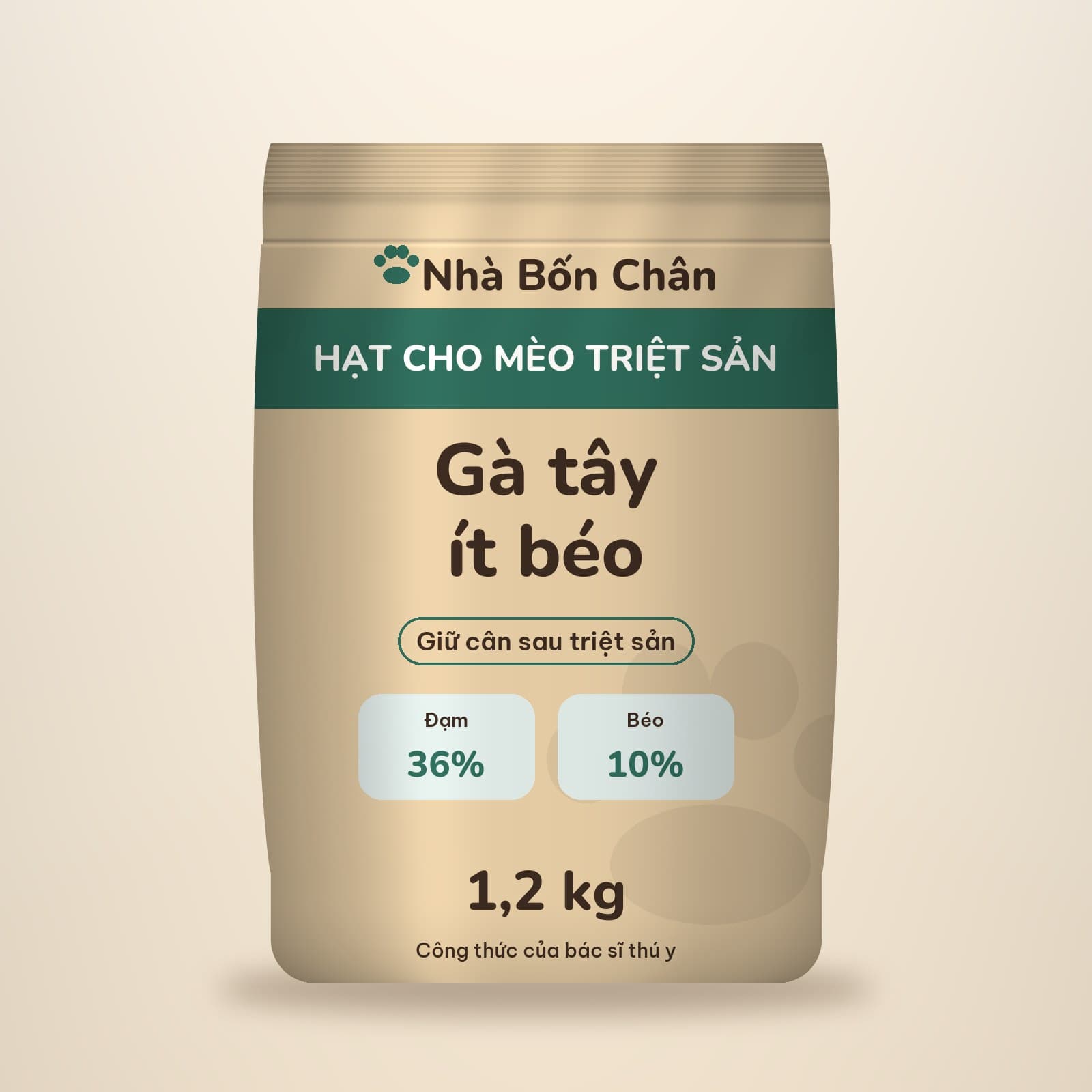 Hạt cho mèo triệt sản Gà tây ít béo